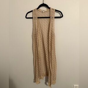 Wallflower Light Tan Sleeveless Cardigan